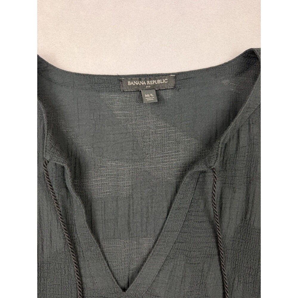 Banana Republic 100% Cotton Gauze Swimsuit Cover Up Kaftan Black M/L - Picture 5 of 9